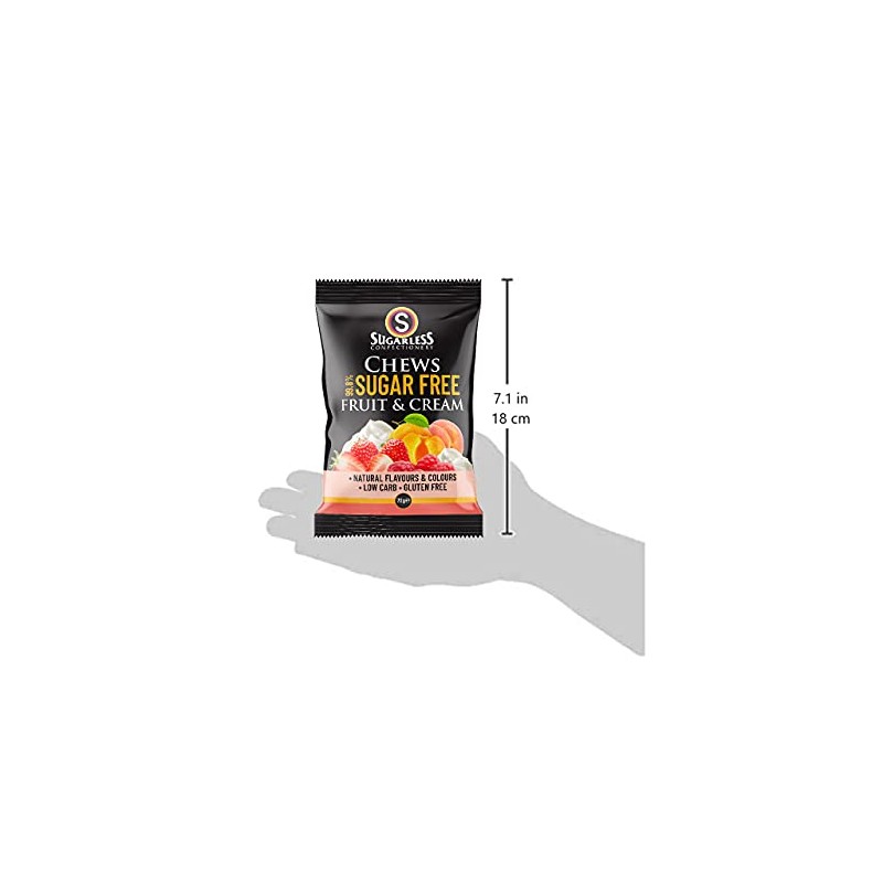 Sugarless Confectionery Fruit & Cream Chews 70 g