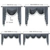 ELKCA Grey Chenille Curtains Valance for Living Room Window Waterfall