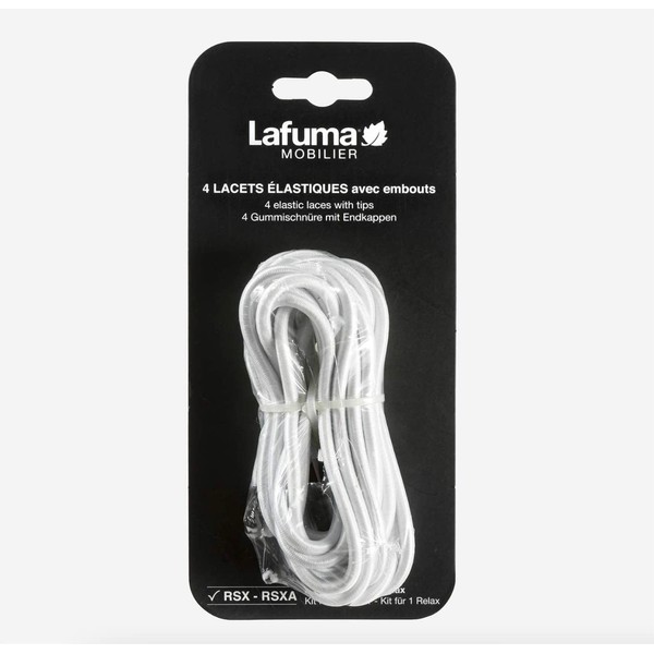 Lafuma Elastic laces with tips for RSX/RSXA, Set of 4 laces, Color White, LFM2322-0020 (Packaging may vary)