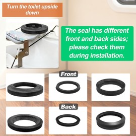 31112 Service Package Replacement for Thetford, Compatible with Bravura RV Toilets Flange Seal Gasket, Black