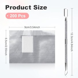 Qufiiry 200 St√ºck Nagellack Remover Wraps und 1 St√ºck Nagelhaut Schieber, Nail Polish Remover Wraps Pads, Aluminiumfolie Nagellack Remover Pads, Gellack Schnell und Sanft Entfernen zu K√∂nnen