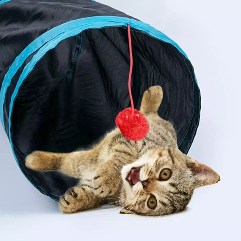 Sheldamy Cat Tunnel, 2-Way Cat Tunnels for Indoor Cats, Collapsible