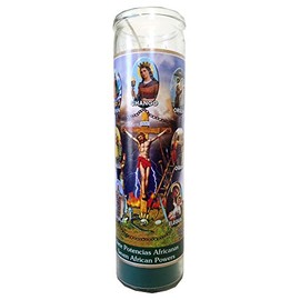 Seven African Powers (Siete Potencias Africanas) Green Devotional Candle