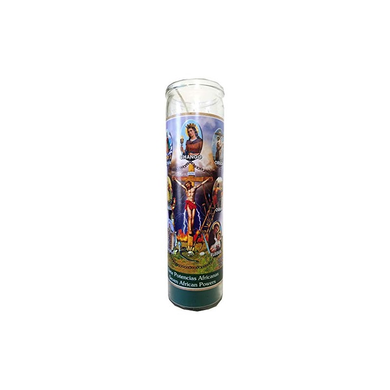 Seven African Powers (Siete Potencias Africanas) Green Devotional Candle