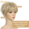 QUEENTAS Peluca Rubia Corta, Pelucas De Corte Pixie Para Mujeres