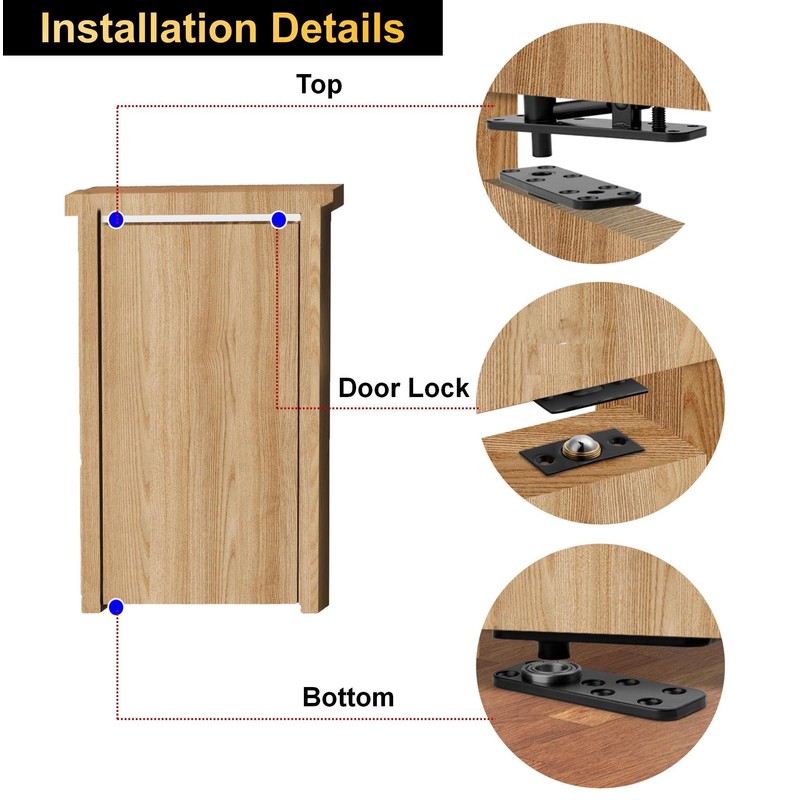 Heavy Duty Hidden Door Hinges - Thickened Solid Steel Pivot