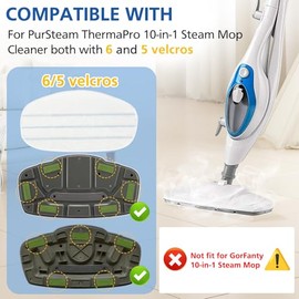 LINNIW 6 Pack Replacement Steam Mop Pads Compatible for PurSteam ThermaPro 10-in-1