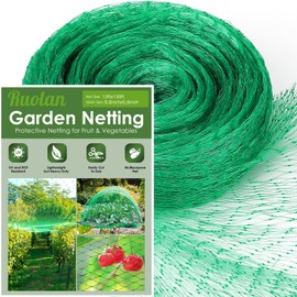 13X130FTRuolan Bird Netting for Garden Protect Vegetable Plants and Fruit Trees,Plastic Trellis Netting for Birds, Deer,Squirrels and Other Animals (13X130), Green