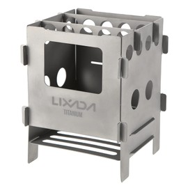 Portable Wood Stove,HUIOP Portable Titanium Lightweight Folding Wood Stove Pocket Stove Outdoor Camping Cooking Picnic Backpacking Stove,Outdoor Stove