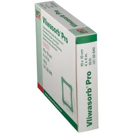 Vliwasorb Pro Super Absorbent Wound Dressing, 10 x 10 cm, Sterile, Individually Sealed, Pack of 10