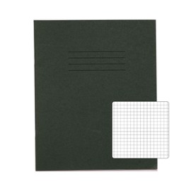 Rhino 8 x 6.5 Exercise Books, 48 Page / 5mm Squared Paper Notebook, 10 Pack, Writing Book, Office & School Stationery Supplies, Dark Green