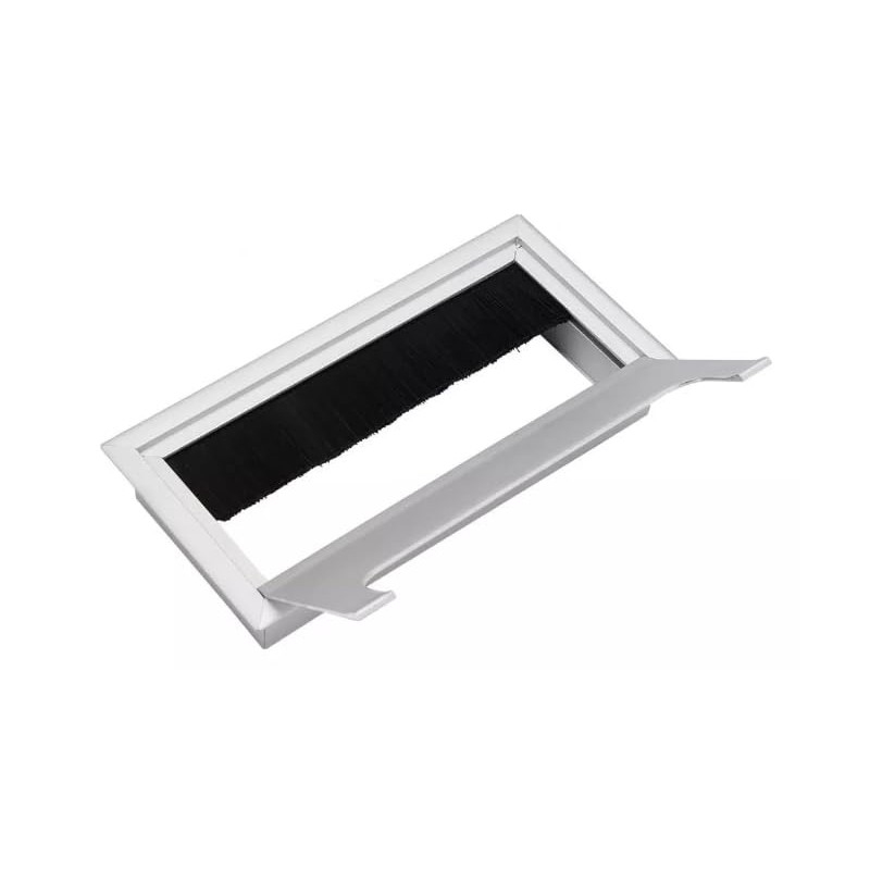 Yolkvisual Pasacables Aluminio para Escritorios 160mm X 80mm Color Plata.