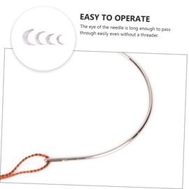 Operitacx 96pcs Large-Eye Curved Hand Sewing Needles c Type Needles for Wigs Leather Repair Upholstery Rust-Resistant High Metal Sewing Kit