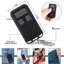 Kingdder 3 Pcs Universal Garage Door Opener Remote Compatible with Chamberlain LiftMaster 3 Button Garage Door Opener Remote with Key Chain for 5 Colors Learning Buttons (Black)