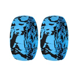 Bumlon Road Bike Handlebar Tape,EVA Cycling Handle Grip Wrap,Black & Blue Camouflage Bicycle Wrap with Bar Plugs - 2 Rolls