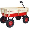 Wooden railings ，Children Kids' Pull-Along Wagons， Outdoor Garden carts (red)