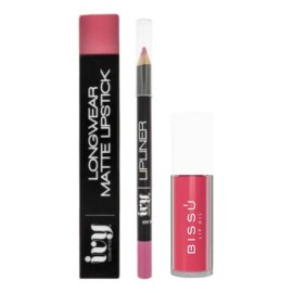 Kit Lip Oil Bissu  Labial  Delineador Ivy Mate                                                                                                        