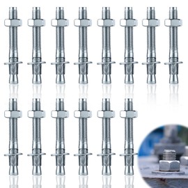 UVVRUR Pack of 14 Galvanised Heavy Duty Anchors with ETA Option 7, Industrial Grade Bolt Anchor, Heavy Duty Dowels, Wedge Anchor, Anchor Bolt, Lightning Dowels, M10 x 90 (M10X90)