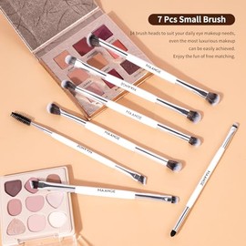 MAANGE 12PCS Brochas para Maquillaje de Doble Punta Profesional Premium, Juego de Brochas de Maquillaje con Bolsa de Cosméticos y Caja de Regalo para 