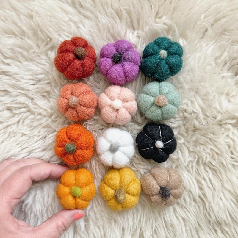 Wool Felt Pumpkins- Choose your color and quantity