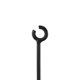 Achla Designs 46" H Black Powdercoated Wrought Iron Outdoor O-Hook Railing Poles for String Lights (Set of 2)