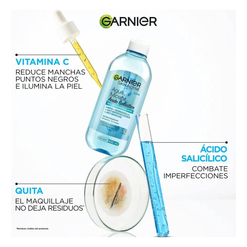 Agua Micelar Garnier Anti Acné 400ml Piel Tendencia Al Acné