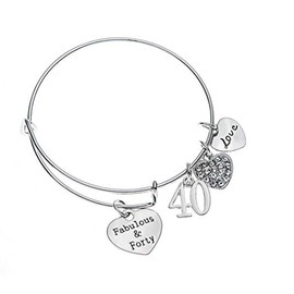 40th Birthday Gifts for Women, 40th Birthday Expandable Charm Bracelet, 40th Birthday Ideas, Gift for Her