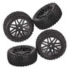 HOBBYPOWER 4pcsホイール リム & ゴムタイヤ(フロント & リヤ) 適用RC 1/10off roadオフロードカー＆バギー