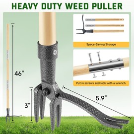 Stand-Up Weed Puller Tool with Long Handle & 4-Claw Steel Head – Heavy Duty Garden Weed Remover (BellaJoyz)