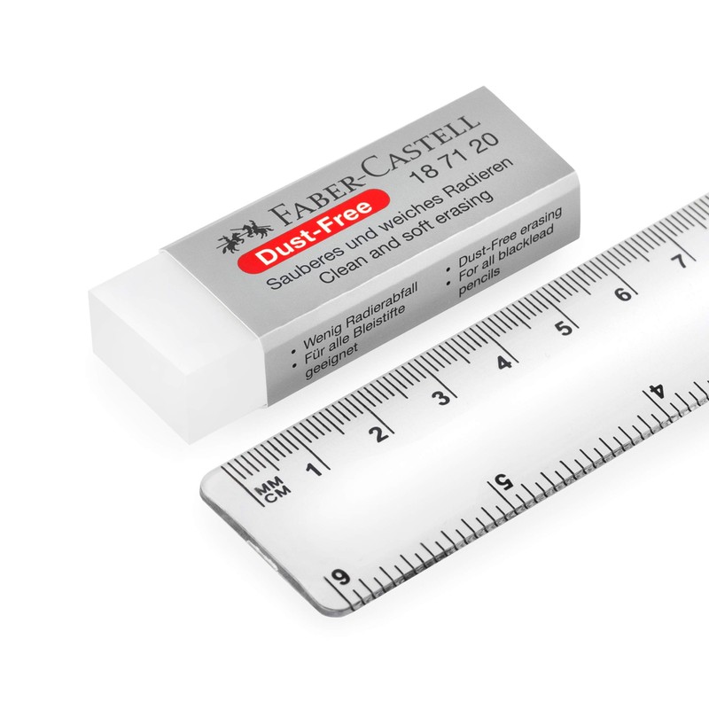 Faber-Castell Dust-Free Comfort Edge Eraser Rubbers - White - Pack