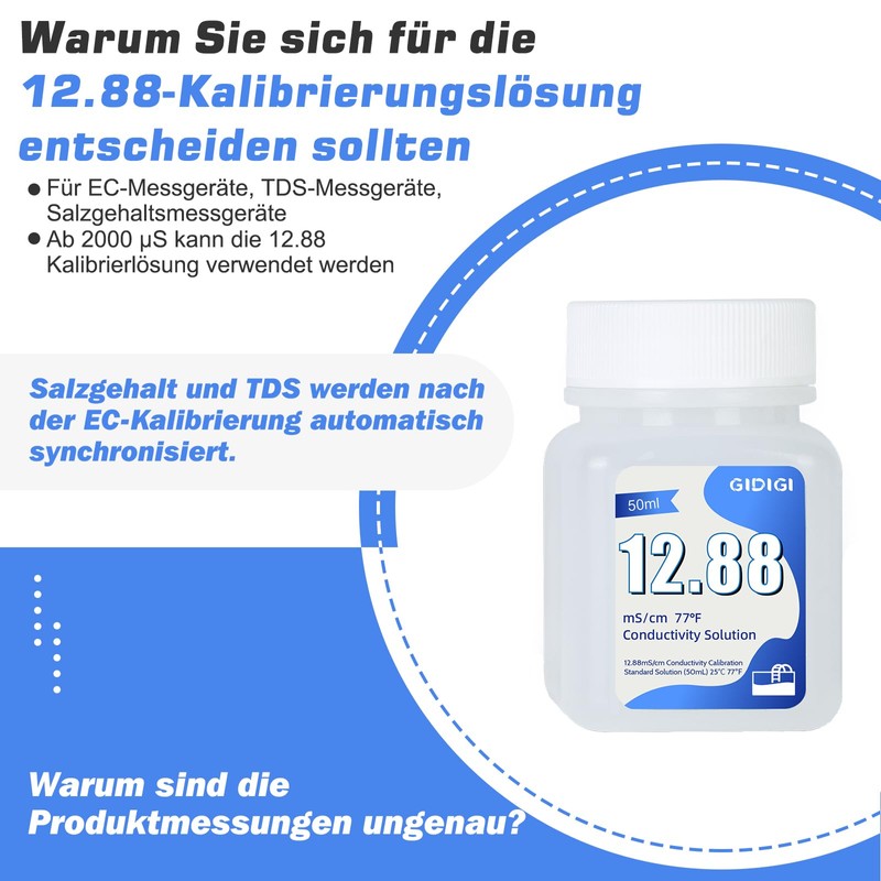 12.88 mS/cm calibration solution. The 12880 μS/cm conductivity calibration solution