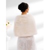 Jovono Women's Bridal Wedding Faux Fur Scarf Wrap Bridal Fur