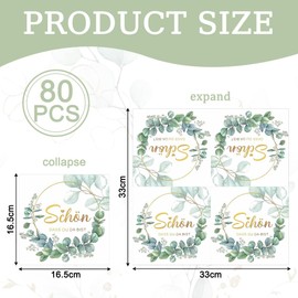 Pack of 80 Serviettes Schön Dass Du Da Bist, Serviettes Wedding, Napkins Eucalyptus, Napkins Birthday, Napkins Christening, Napkins 3-Ply for Weddings, Christenings, Birthdays, Parties