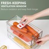 2 Pack Fruit Storage Containers for Fridge with Drain Board,