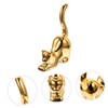 BIUDECO 2pcs Ceramic Cat Statues Decorative Ornaments for Living Bedroom