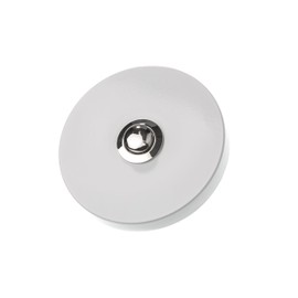 HUBER Surface-Mounted Bell Push Single Round Made of Real Metal - Door Bell Push - Front Doorbell Surface-Mounted Made of Brass - Bell Switch, Bell, Button, White