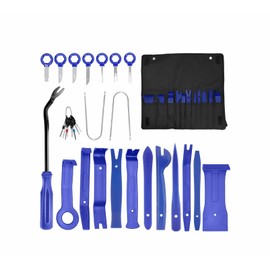 Afenau Pack of 32 Disassembly Tool Car Trim, Disassembly Tool Car, Radio Removal Tool, Lever Tool Car Set with Storage Bag, Plastic Pry Tool Car for Car Audio, Car Panel, Blue, Fashion