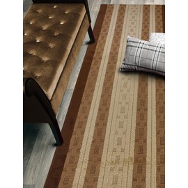 Custom Size Hallway Runner Rug, Slip Resistant, 26 Inch Wide X Your Choice of Length, Chain Brown, 26 Inch X 24 feet