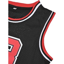 Youth Basketball Jerseys #23 Classic Retro Hip Hop Basketball Sleeveless Sweatshirt Kids Gift Black/Red XS-XL (Black, L)