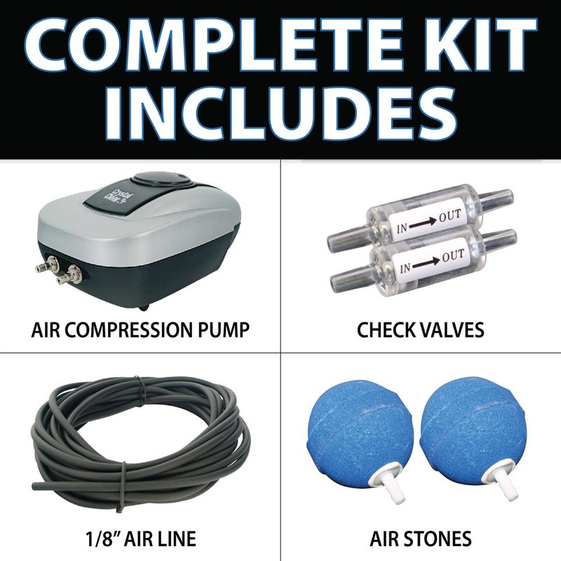 CrystalClear PondAir 2, Complete Aeration Kit, Whisper Quiet Water Garden