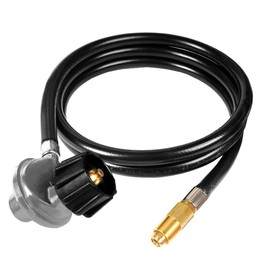 Propane Adapter Hose and Regulator for Blackstone 17inch and 22inch Table Top Griddle Connects to 20-lb Gas Grill and Griddle Weather Resistant Corrosion Resistant，Stop Wasting Money (6ft Black)
