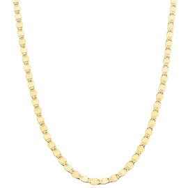 Miabella Italian 18K Gold Over 925 Sterling Silver Sparkle Mirror Link Chain Necklace for Women, Made in Italy (Length 24 inch)