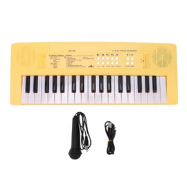 Electronic Piano Keyboard Children 37 Keys Keyboard Piano Educational Instrument Toy with Microphone Yellow