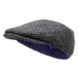 Borges & Scott The Galway – Irish Tweed Flat Cap - Pebble Herringbone - Medium (57-60cm)