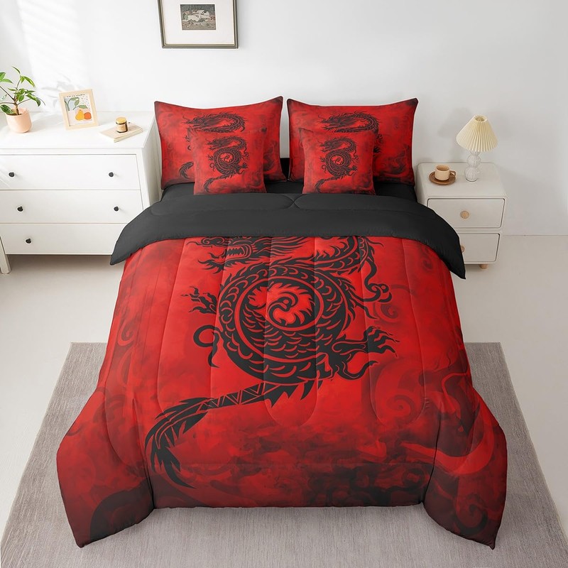 Exotic Chinese Style Comforter Set in a Bag 7 Pieces