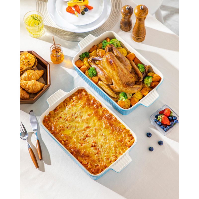 MALACASA 4.4 QT Baking Dish, 9x13 Large Casserole Dish for
