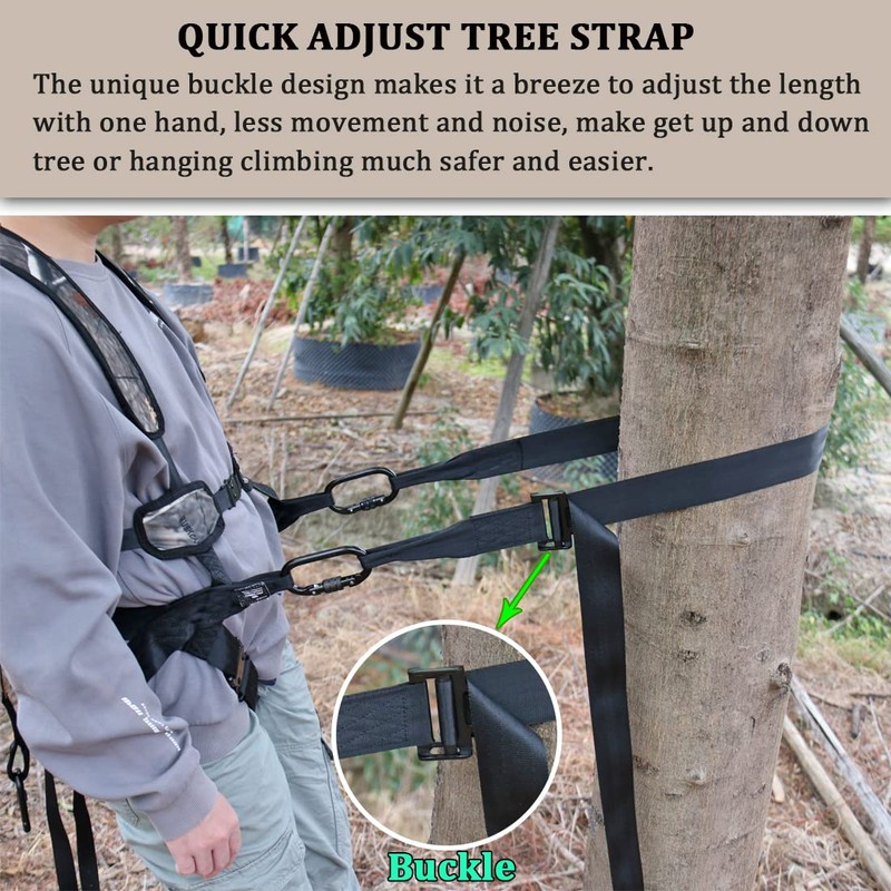 Huntury Linemans Belt For Hunting, Tree Climbing Strap, Adjust Length