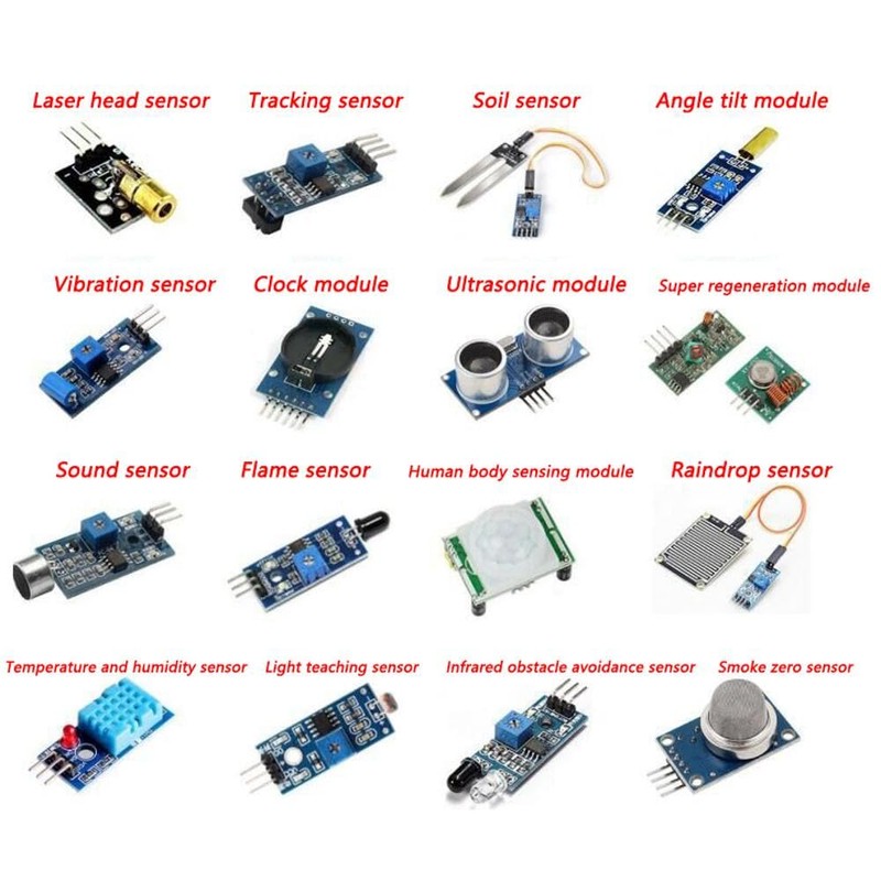 16 in 1 Sensor Modules Kit, Electronic Sensor Starter Beginners