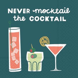 Design Design Never Mocktail Napkin-Cocktail, 5-Inch, Multicolor, 20 Sheets