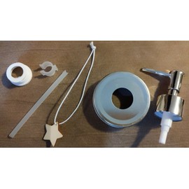 Sumille Mason Jar STAINLESS STEEL LID & PUMP Converter Kit Soap & Lotion Dispenser Star